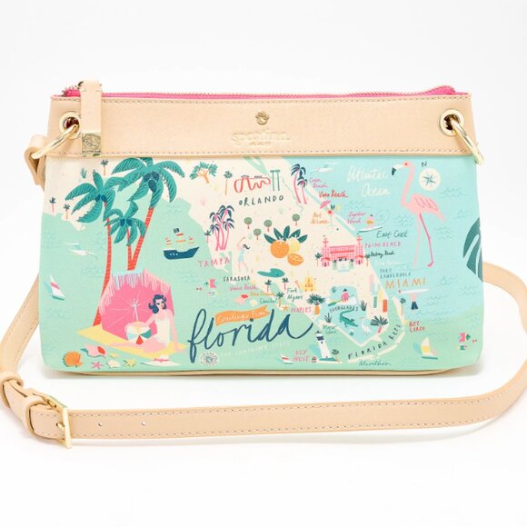 Spartina 449 "Greetings From" Florida Crossbody Bag  0296 - Picture 1 of 2